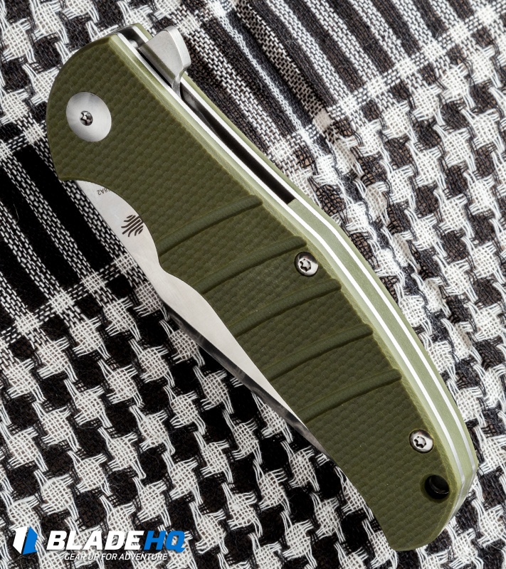 Kizer Vanguard Laconico Intrepid Flipper Green G-10 Knife (3.625" Satin) V4468A2