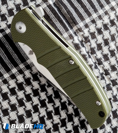 Kizer Vanguard Laconico Intrepid Flipper Green G-10 Knife (3.625" Satin) V4468A2