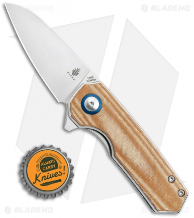 Kizer Lieb Liner Lock Knife Smooth Brown Micarta (2.32" Stonewash) V2541N4