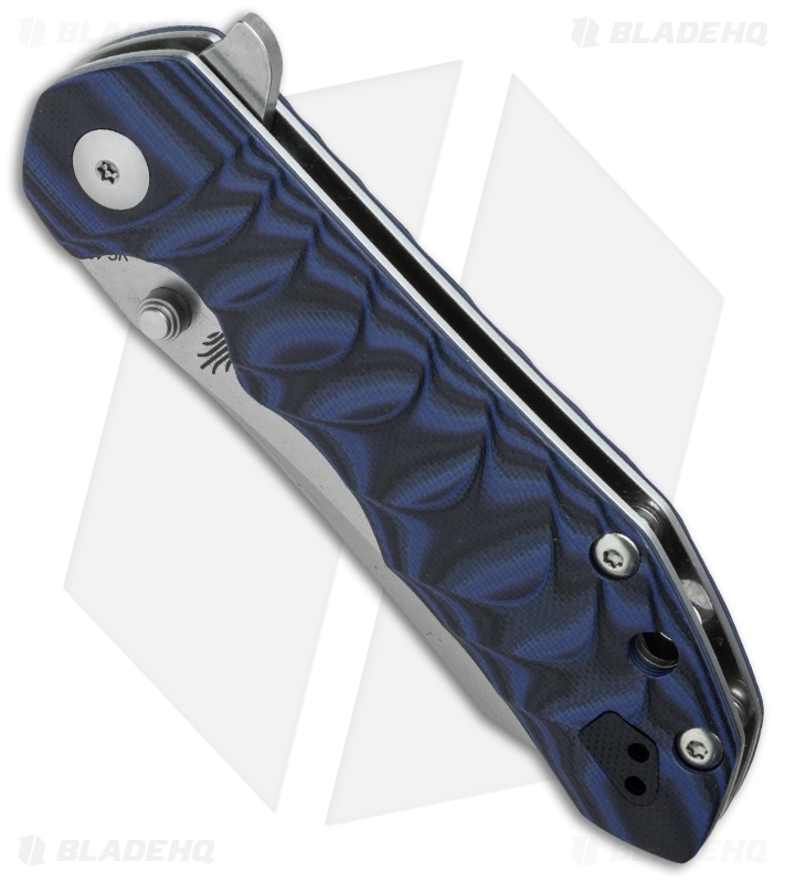 Kizer Vanguard Series Sovereign Flipper Black/Blue G-10 (3.6" Stonewash) V4423A2
