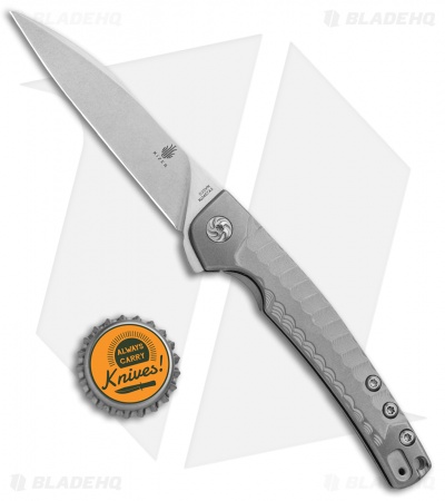 Kizer Splinter Frame Lock Knife Gray Titanium (3.375" Stonewash) Ki3457A3