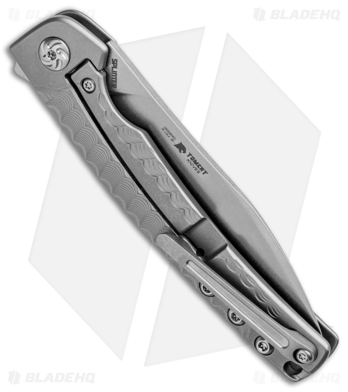Kizer Splinter Frame Lock Knife Gray Titanium (3.375" Stonewash) Ki3457A3