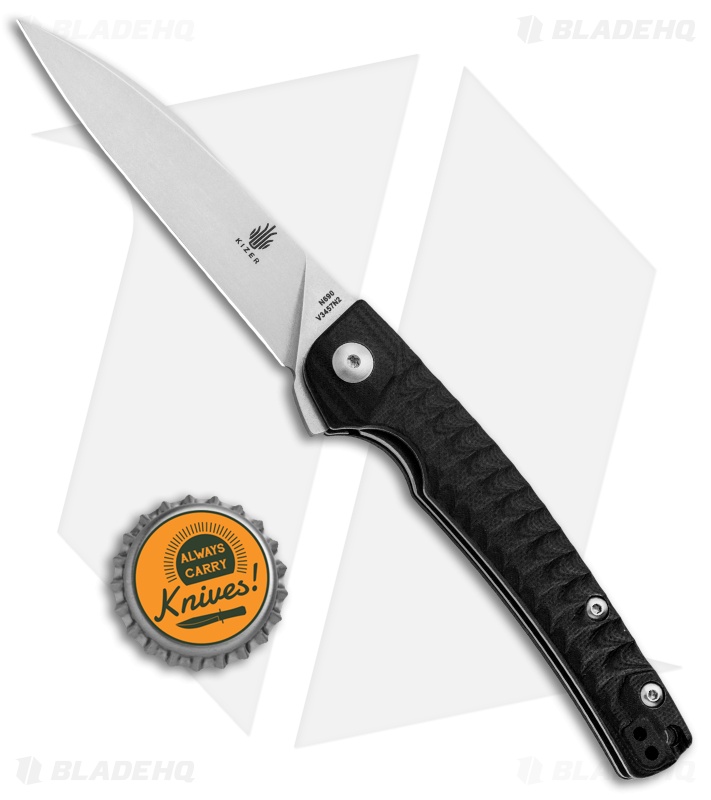 Kizer Vanguard Splinter Flipper Knife Black G-10 (3.2