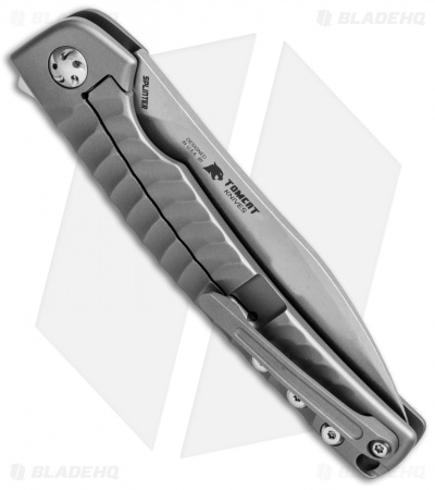 Kizer Splinter Frame Lock Knife Gray Titanium (3.375" Stonewash) Ki3457A1