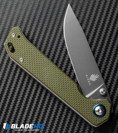 Kizer Azo Vanguard Series Begleiter Knife Green G-10 (3.5" Gray) V4458N2