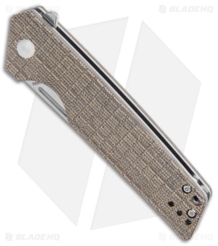Kizer Vanguard Azo/Rey Lan Liner Lock Knife Green Micarta (3.4" Satin) V4577N2