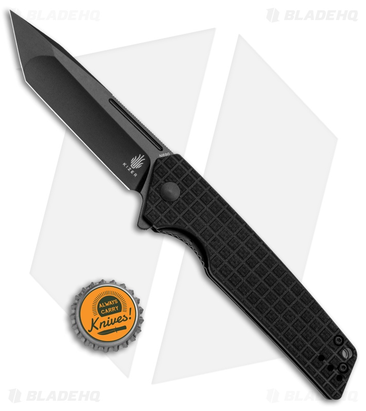 Kizer Vanguard Azo/Rey Lan Liner Lock Black G-10 - Blade HQ