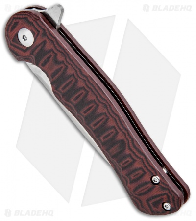 Kizer Vanguard Dukes Liner Lock Flipper Knife Black/Red G-10 (3" Satin) V3466N2