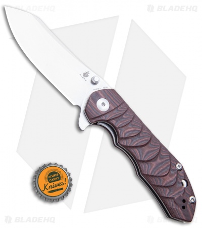 Kizer Vanguard Series Sovereign Flipper Knife Black/Red G10 (3.6" Stonewash) 