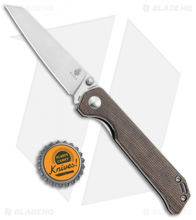 Kizer Azo Vanguard Mini Begleiter Liner Lock Knife Green Micarta (2.8" Satin)