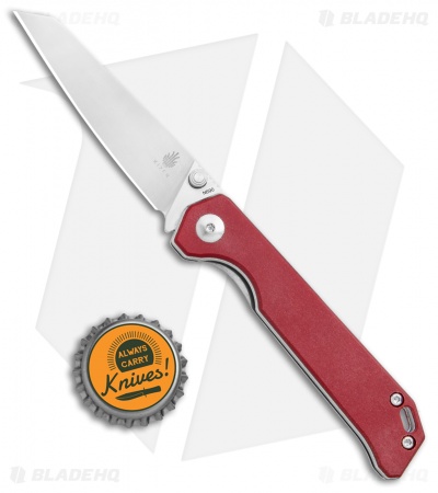 Kizer Azo Vanguard Mini Begleiter Liner Lock Knife Red Micarta (2.8" Satin)