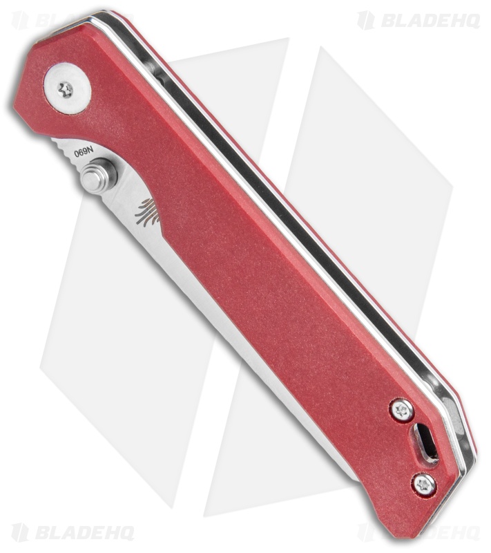 Kizer Azo Vanguard Mini Begleiter Liner Lock Knife Red Micarta (2.8" Satin)