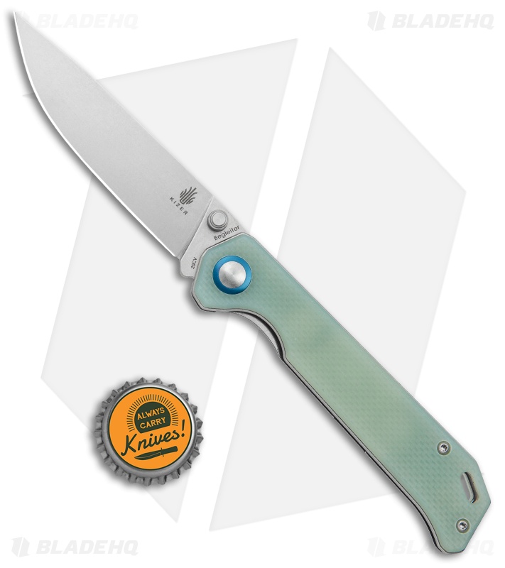 Kizer Azo Vanguard Series Begleiter Knife Natural G-10 (3.5" Stonewash  20CV)