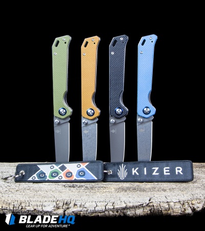 Kizer Azo Vanguard Series Begleiter Knife Blue G-10 (3.5" Stonewash) V4458A3