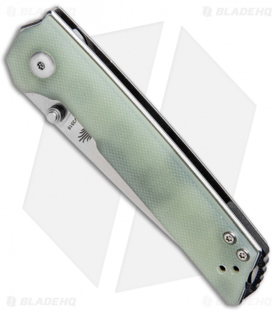 Kizer Vanguard Domin Mini Liner Lock Folding Knife Jade G-10 (2.9" SW) Washers