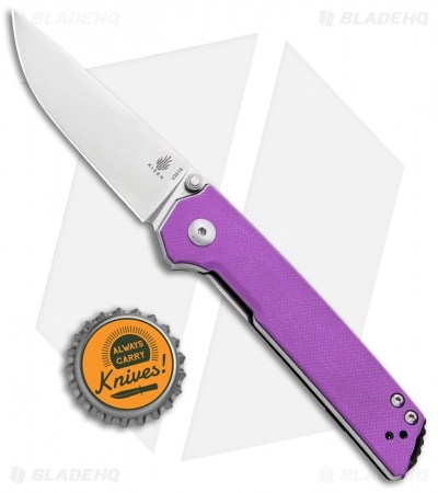Kizer Vanguard Domin Mini Liner Lock Folding Knife Purple G-10 (2.9" Stonewash)