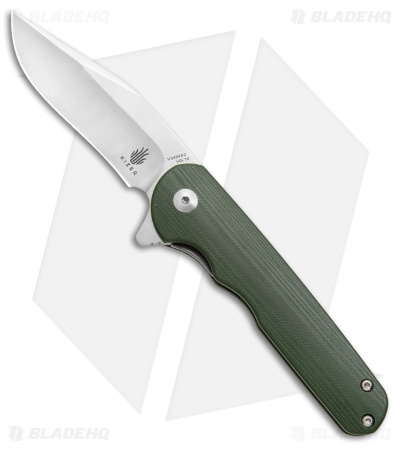 Kizer Vanguard Flashbang A2 Liner Lock Knife Green G-10 (3" Satin)