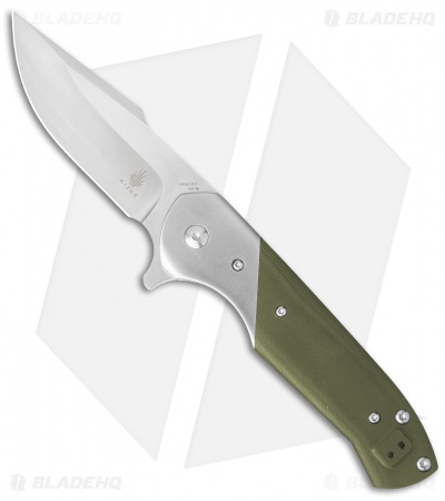 Kizer Vanguard Kane Liner Lock Knife Green G-10 (3.5" Stonewash) V4467A2