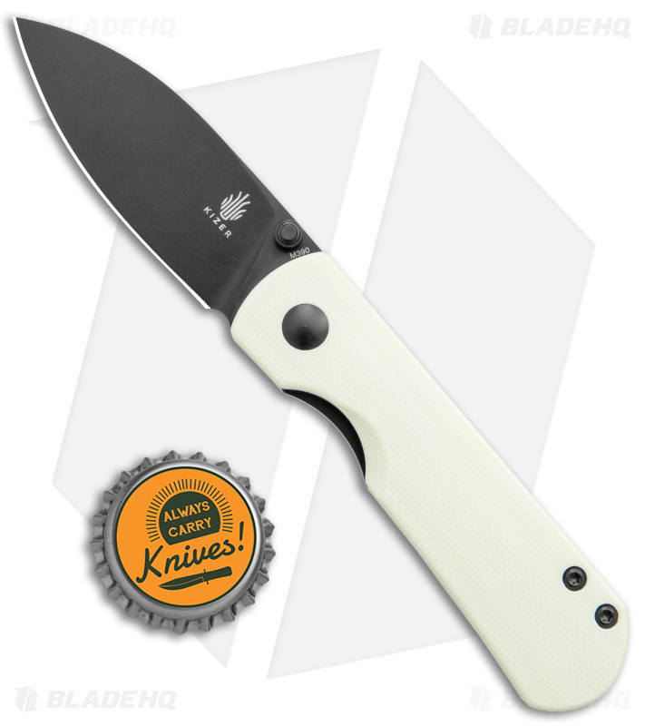 Kizer Laconico Yorkie Liner Lock Knife | Ivory G-10 + Black - Blade HQ