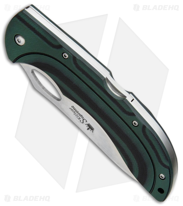 Kizlyar Supreme Knives Dream Lockback Knife Black/Green G-10 (4.1" Polish)