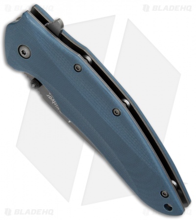 Kizlyar Supreme Knives Zorg D2 Liner Lock Knife Blue G-10 (3.25" Gray)
