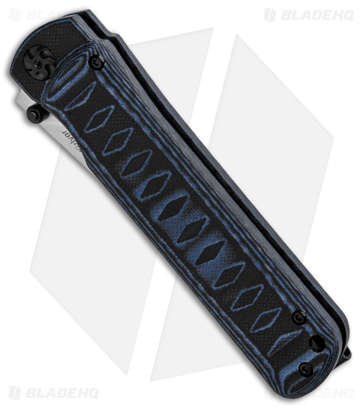 Kizlyar Supreme Knives Whisper Liner Lock Knife Black/Blue G-10 (3.75" SW M390)