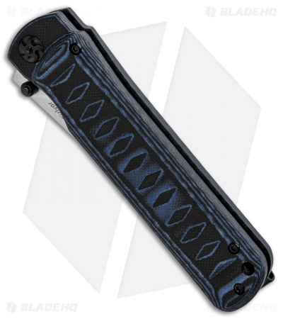 Kizlyar Supreme Knives Whisper Liner Lock Knife Black/Blue G-10 (3.75" SW M390)