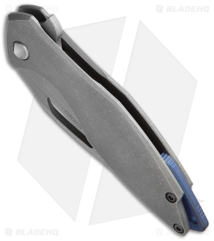 Koenig Arius Frame Lock Knife Titanium w/LP (3.5" Stonewash)