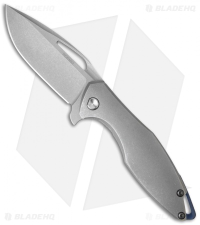 Koenig Arius Frame Lock Knife Titanium w/LP (3.5" Stonewash)