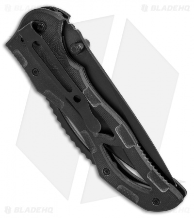 KutMaster Black Monster Liner Lock Knife Black G-10 (3.3" Black) - Blade HQ