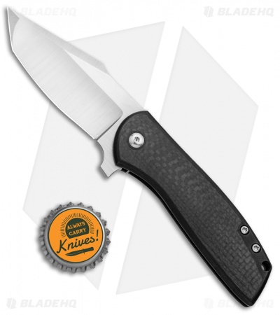 Alliance Designs Laconico Angry Baby Bear Flipper Tanto Knife Black Ti/CF 