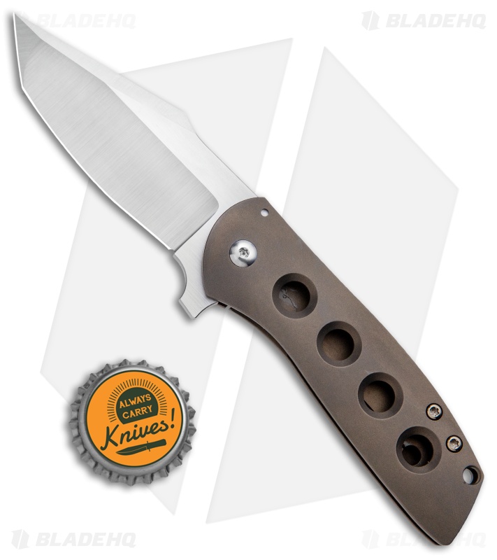 Alliance Designs Laconico Angry Baby Bear Flipper Tanto Knife Bronze Ti