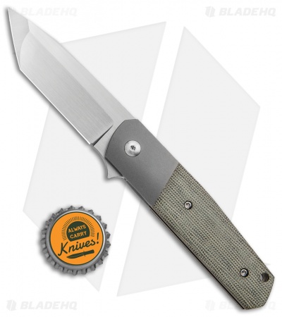 Alliance Designs Laconico EZE Knife Green Micarta Bolsterlock (3" Hand Satin)  