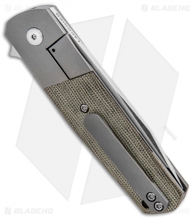 Alliance Designs Laconico EZE Knife Green Micarta Bolsterlock (3" Hand Satin)  