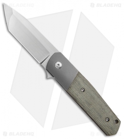 Alliance Designs Laconico EZE Knife Green Micarta Bolsterlock (3" Hand Satin)  