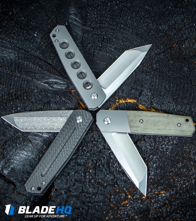 Alliance Designs Laconico EZE Flipper Knife Carbon Fiber (3" Damasteel)