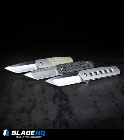 Alliance Designs Laconico EZE Flipper Knife Carbon Fiber (3" Damasteel)