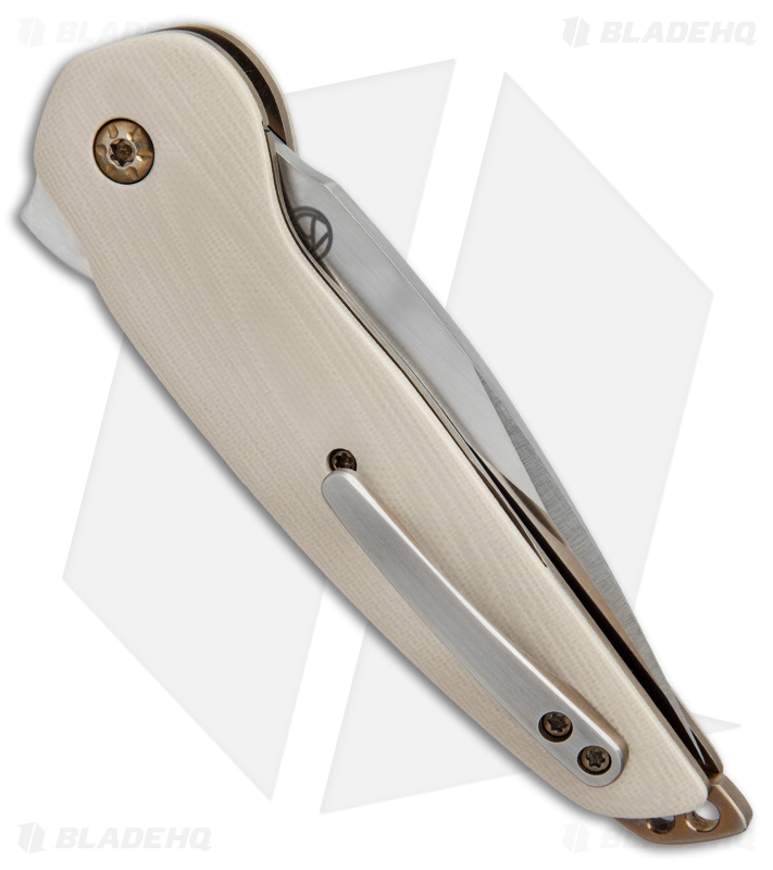Les Voorhies Faisil Yamin Supernova Liner Lock Knife Tan G-10 (3.5" Satin) 1/15