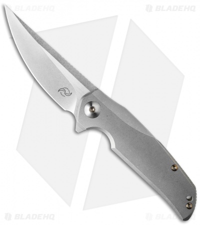 Liong Mah Design Tempest Flipper Knife Titanium (3.75" Stonewash)