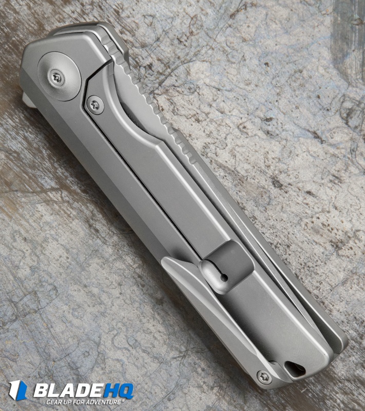 Liong Mah Design Warrior One V2 Titanium Flipper Knife (3.375" Stonewash)