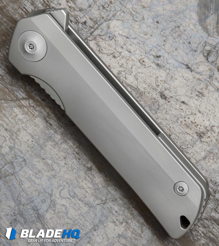 Liong Mah Design Warrior One V2 Titanium Flipper Knife (3.375" Stonewash)