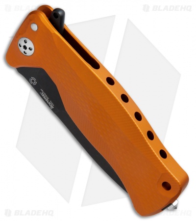 LionSteel SR-11A Integral Frame Lock Knife Orange Aluminum (3.6" Black)