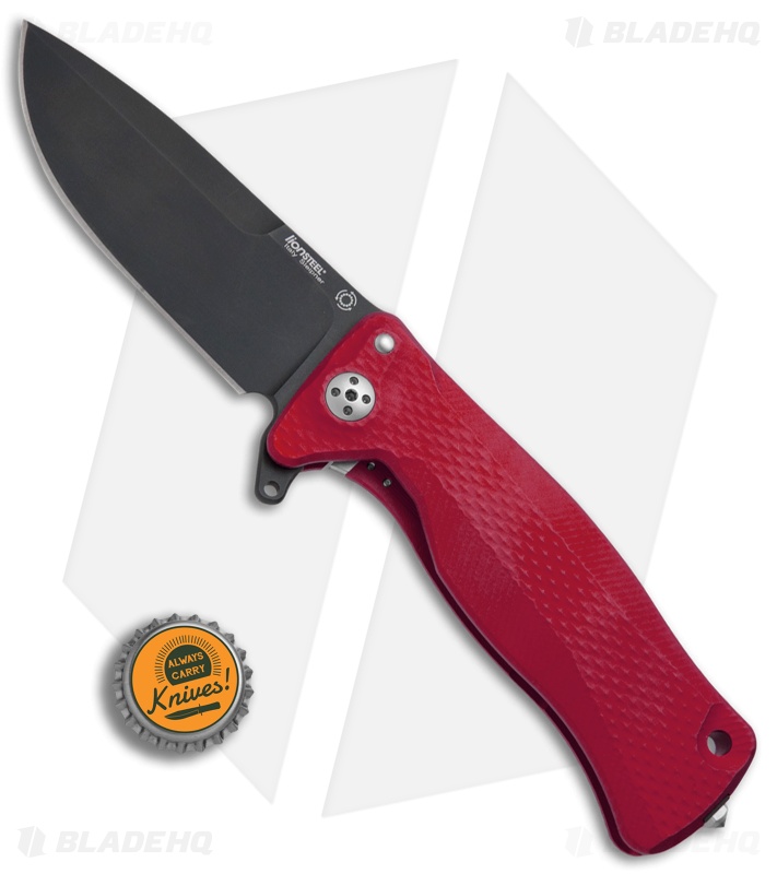 LionSteel SR-11A Integral Frame Lock Knife Red Aluminum (3.6" Black)