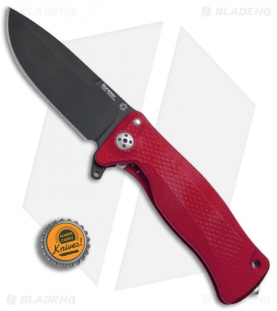LionSteel SR-11A Integral Frame Lock Knife Red Aluminum (3.6" Black)