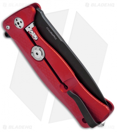 LionSteel SR-11A Integral Frame Lock Knife Red Aluminum (3.6" Black)