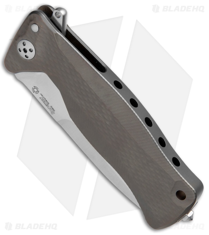 LionSteel SR-11 Flipper Integral Frame Lock Knife Bronze Titanium (3.6" Satin)