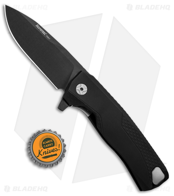 LionSteel ROK Integral Frame Lock Knife Black Aluminum (3.4" Black) 