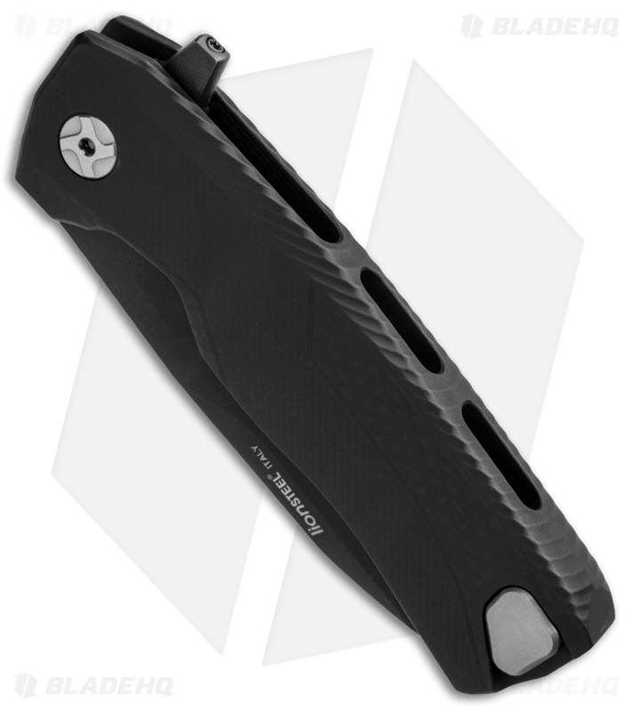 LionSteel ROK Integral Frame Lock Knife Black Aluminum (3.4" Black) 