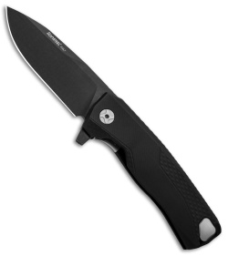 LionSteel ROK Integral Frame Lock Knife Black Aluminum (3.4" Black) 