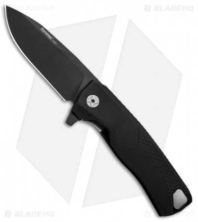 LionSteel ROK Integral Frame Lock Knife Black Aluminum (3.4" Black) 